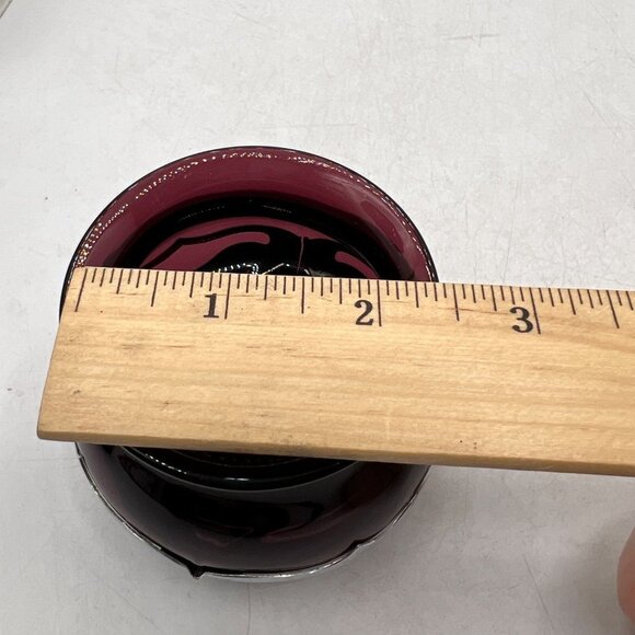 Krome-Kraft Farber Brothers Vintage Vase Amethyst Glass And Chrome Tulip  3” - Picture 9 of 11